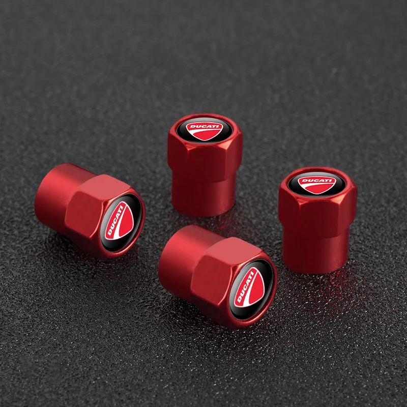 4PCS Aluminum Car Dustproof Cap Tire Wheel Stem Air Valve Cap for Ducati Monster Panigale Diavel Superleggera Scrambler 950 959