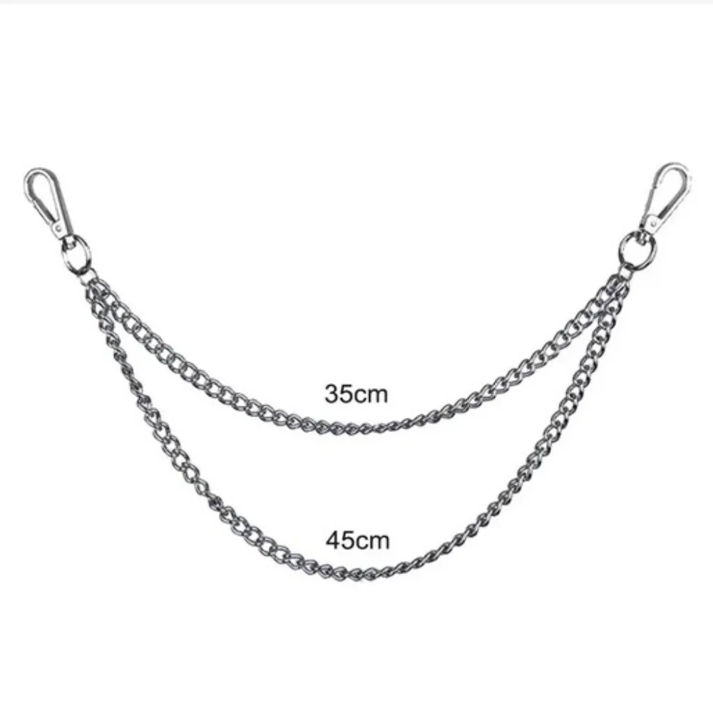 พวงกุญแจสำหรับผู้ชายกางเกงแฟชั่นสีทึบโซ่พังค์โลหะแบบดั้งเดิม