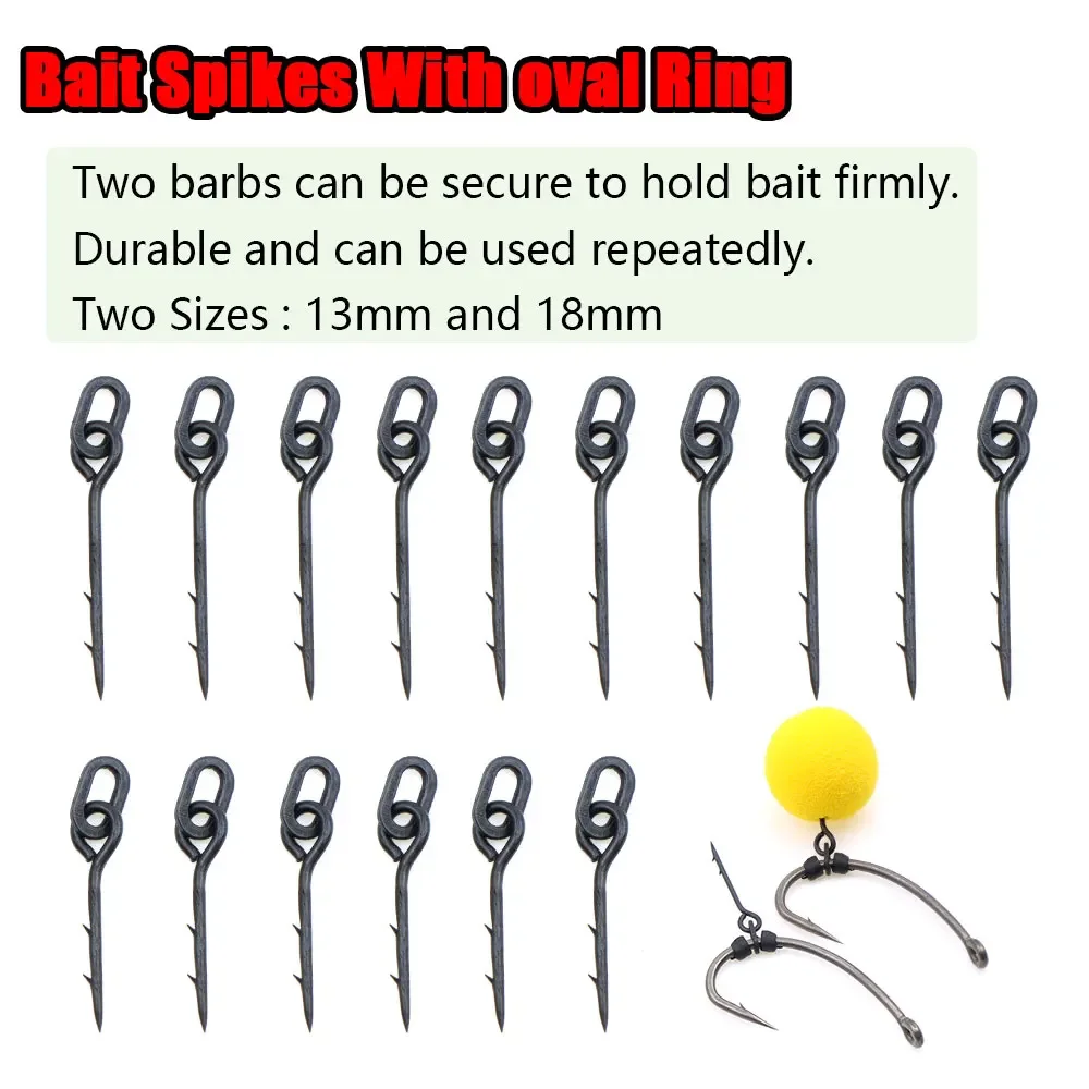 20pcs Carp Fishing Accessories Pop Up Bait Boilie Sting Screw With Oval Ring Swivels For Carp Rig Fishing Hook Bait Tackles