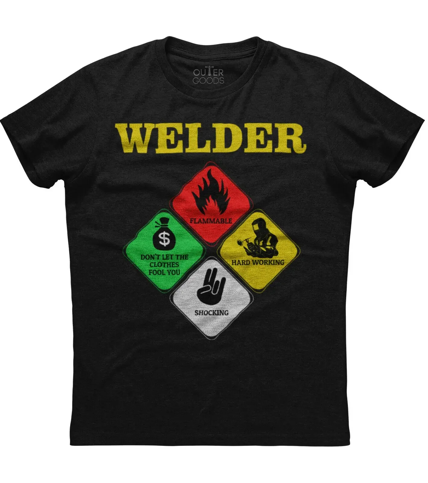 Welder Hard Working Flammable Funny Graphic Printed T-Shirt. Summer Cotton O-Neck Short Sleeve Mens T Shirt New S-3XL