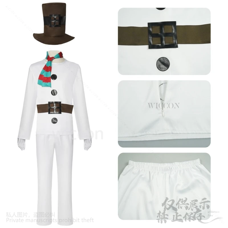 Christmas Cosplay New Costume Anime Snowman Cos Suit For Women Men Party Set Adult Clothing Fantasia Carnival Outfit Customized