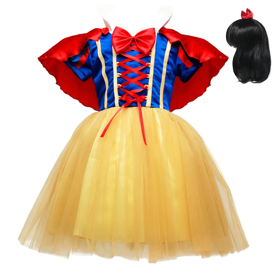 Snow White Princess Dress for Girl Costume with Cloak Summer Halloween Party Costume Clothing Sets Kids Clothes Girls Dresses