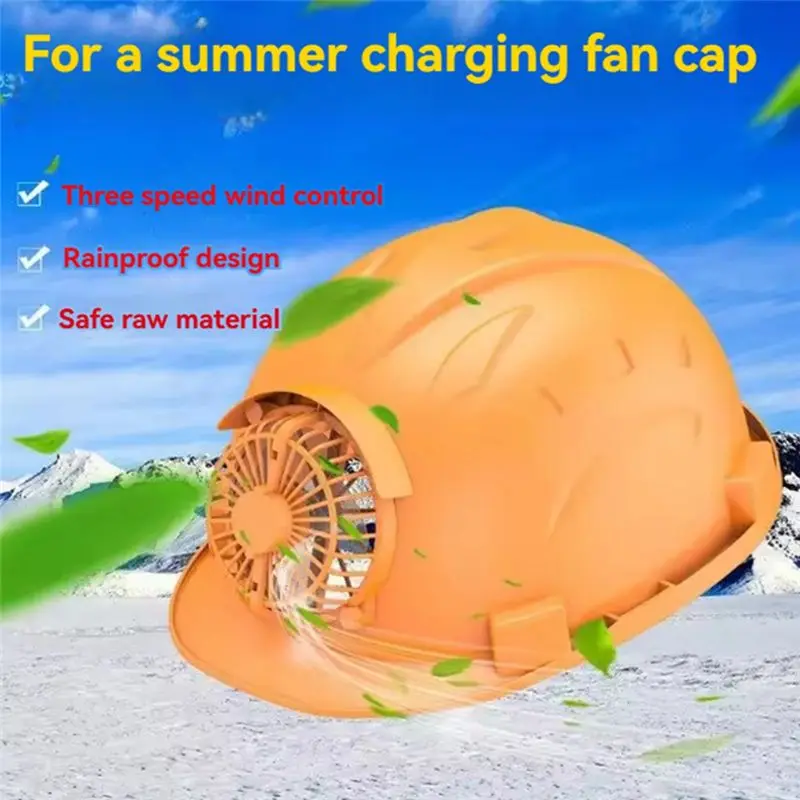 (Durable) Solar Hard Hat With Fan Built-In Air Conditioner Refrigeration Site Helmet Summer Sun Protection Charging Cooling