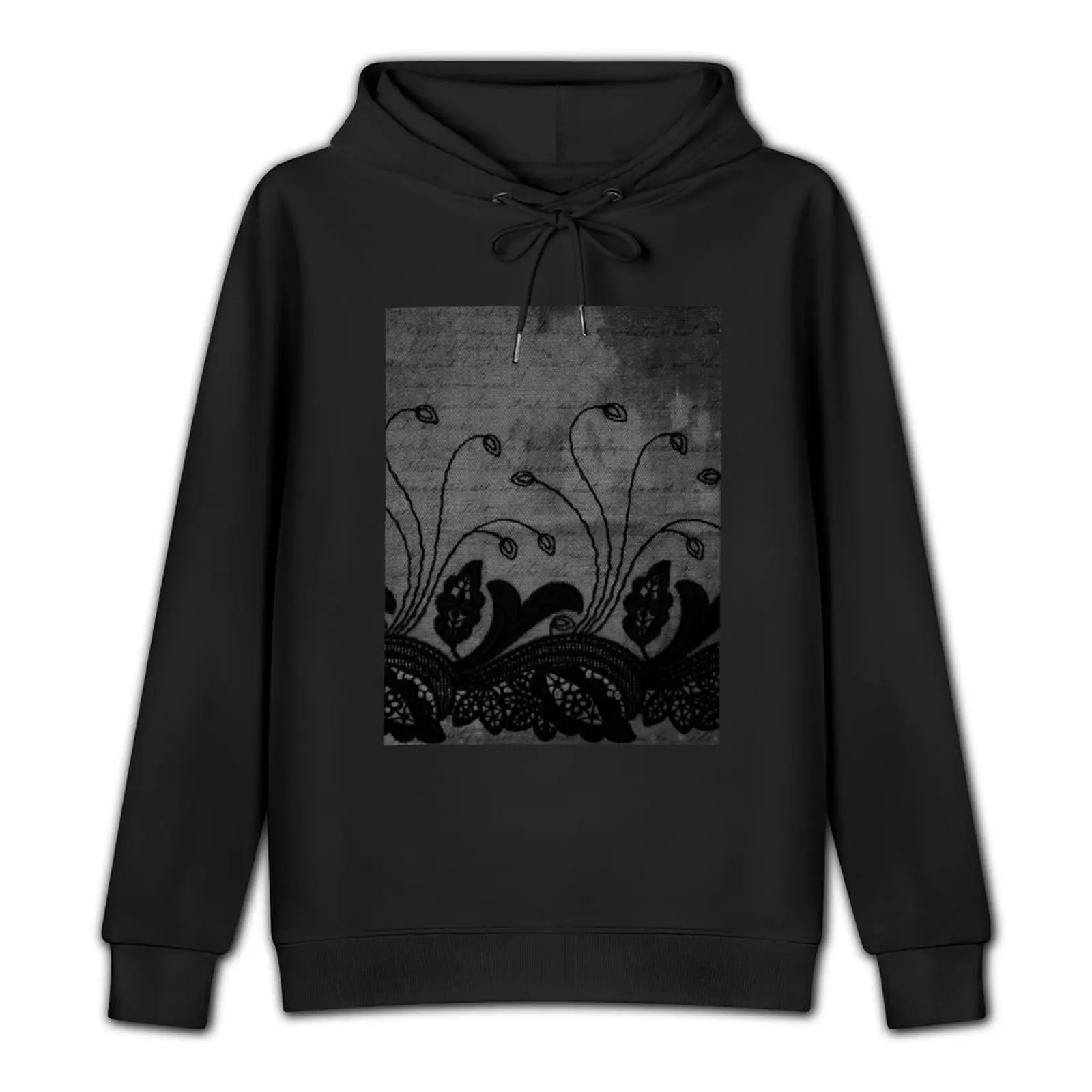 Gothic Black Lace Pullover Hoodie japanese style new hoodies and sweatshirts