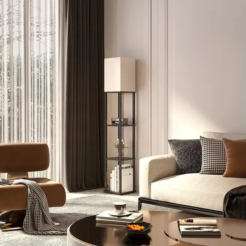 Modern Glass Lampshade Metal Floor Lamp Black Corner Decorative Lighting for Living Room Bedroom Home Office Ambient Light