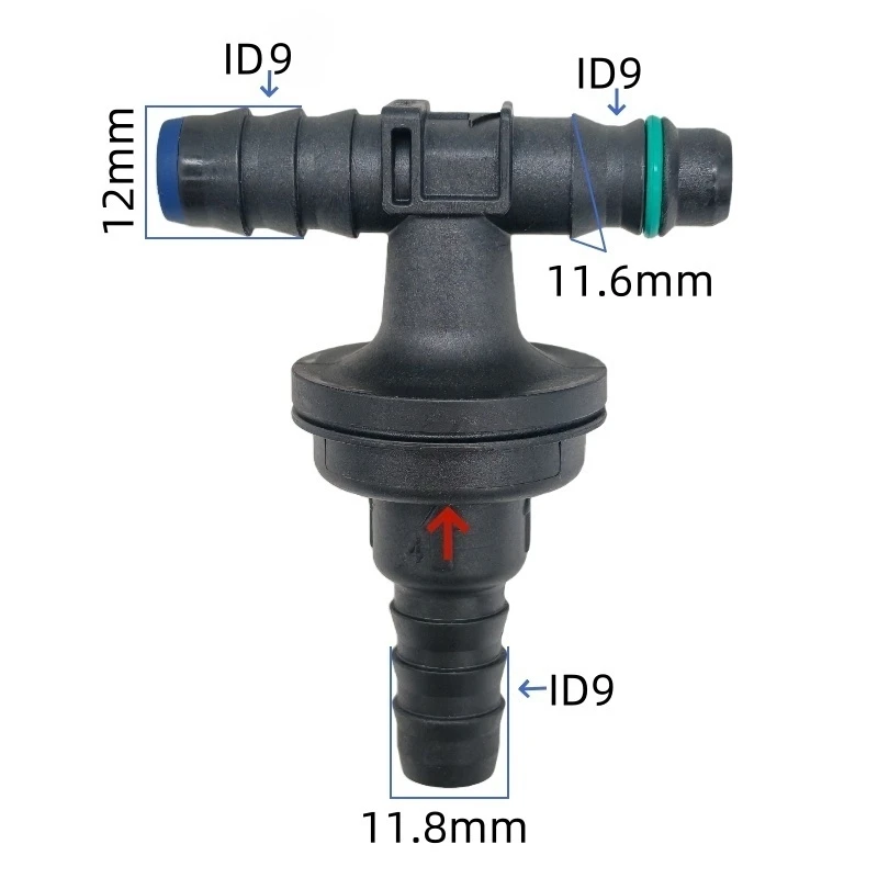 Tee connector plastic ID9 one-way valve T type non-return valve one way valve air pump vacuum check valve 1pc
