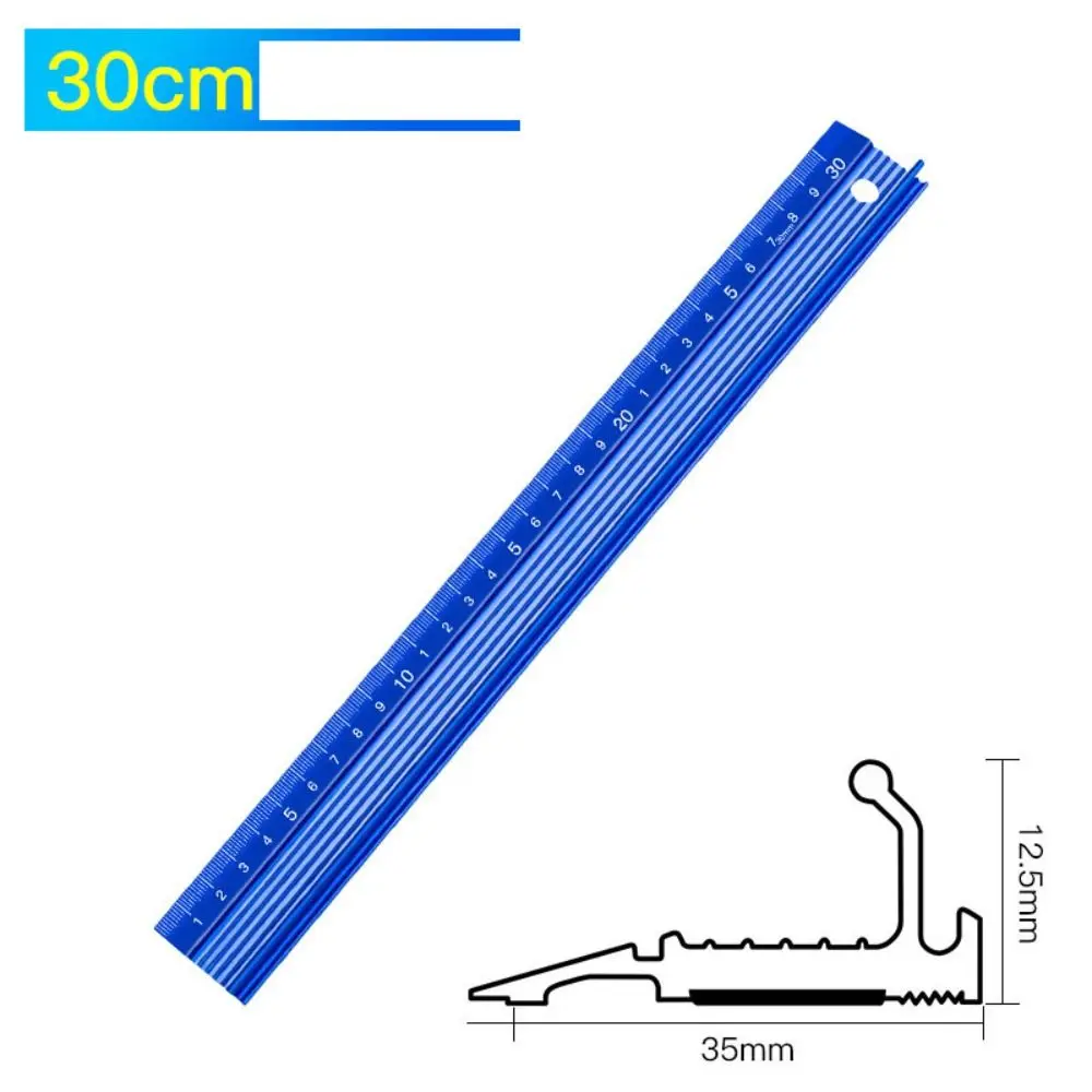 New Aluminum Alloy Straight Scale Ruler Straight Blue Aluminum Alloy Ruler Multi-function 3 Sizes Calibration Ruler Measuring