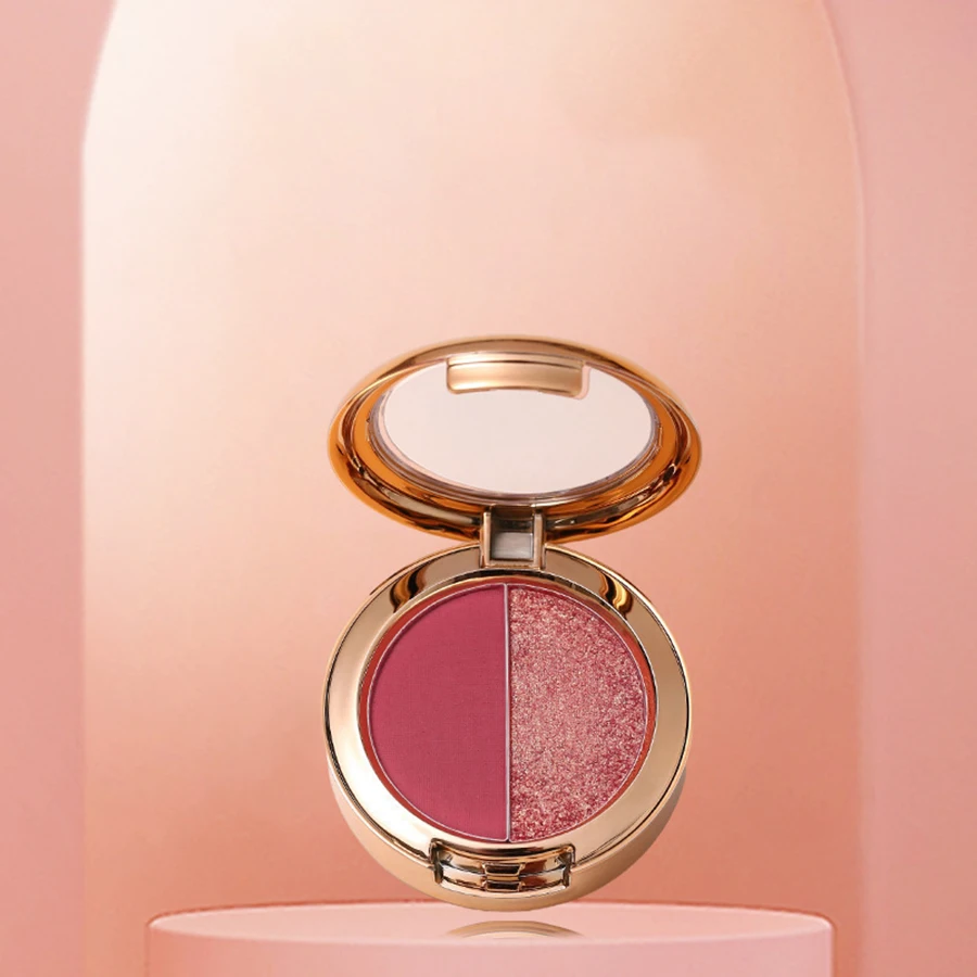 Dual color light eyeshadow waterproof pearlescent glitter sequins delicate service small plate portable