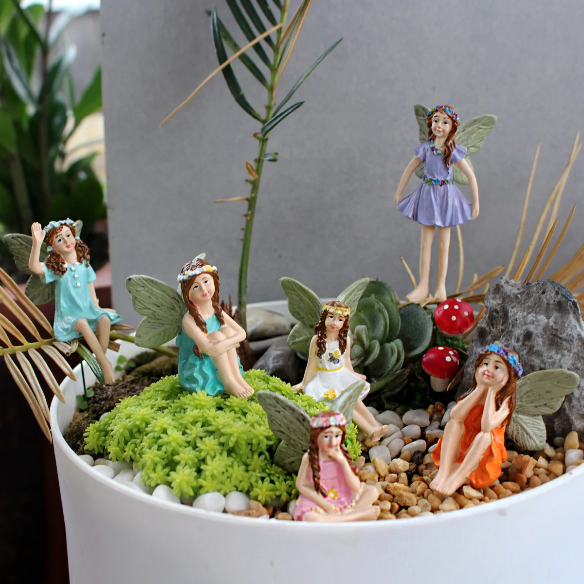 

NEW Micro Landscape Flower Viewing Fairy Elf Garden Decoration Crafts Courtyard Garden Plugin Resin Ornament