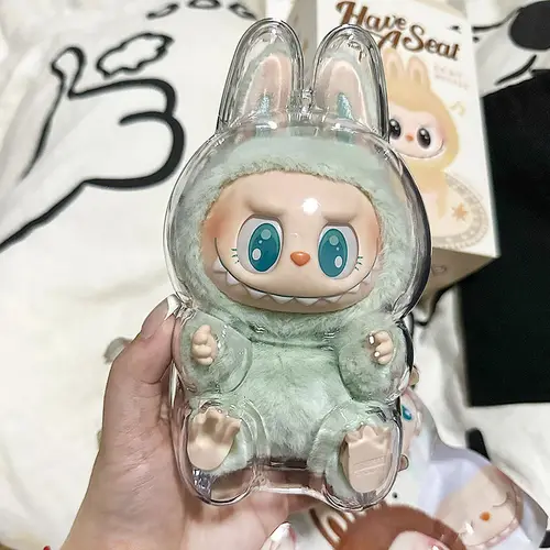 라부부 보호 케이스, 휴대용 투명 보호 케이스, 라부부 V1 V2 용 아크릴 정리함, 키체인 포함 인형 가방