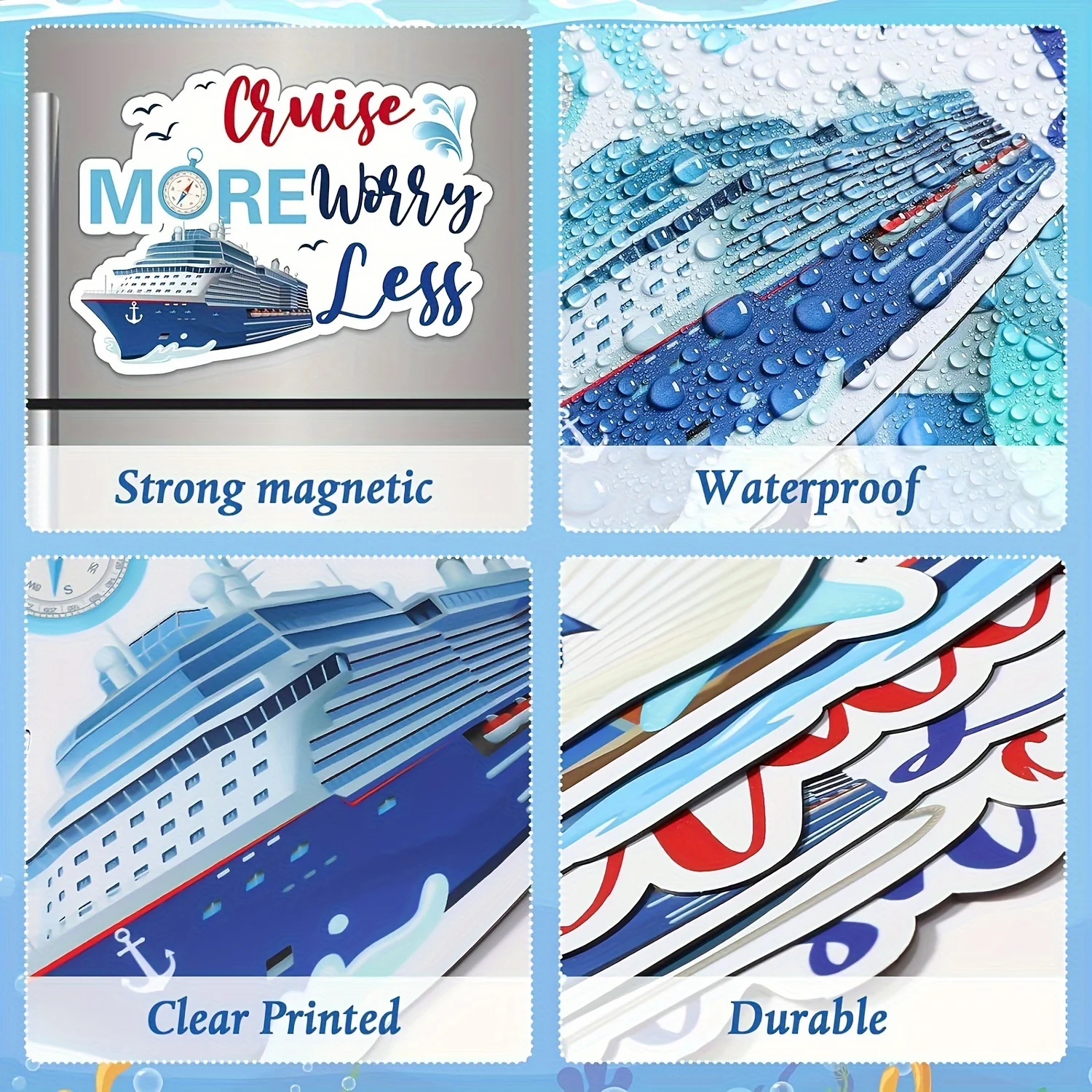 12Pcs Cruise Ship Door Magnets, Boat Anchor Fridge & Car Magnets, Cabin Magnetic Decorations Perfect for Carnival Cruise Party