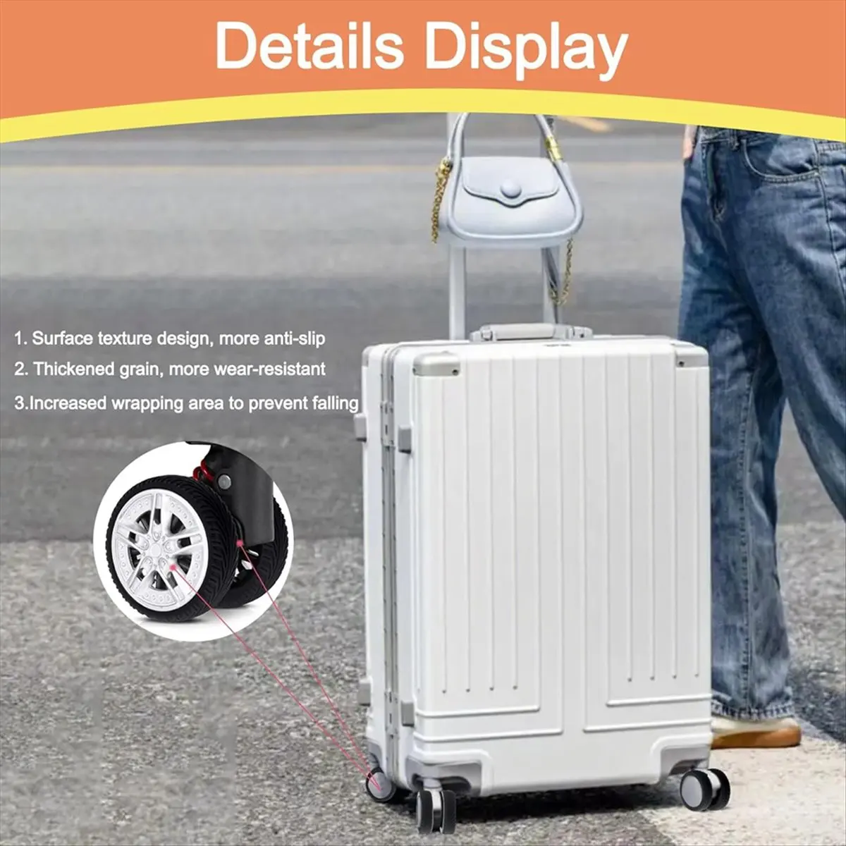 

ABKM 8 шт. силиконовые чехлы для колес чемоданов, защита от шума, для большинства чемоданов с 8 колесами-спиннерами