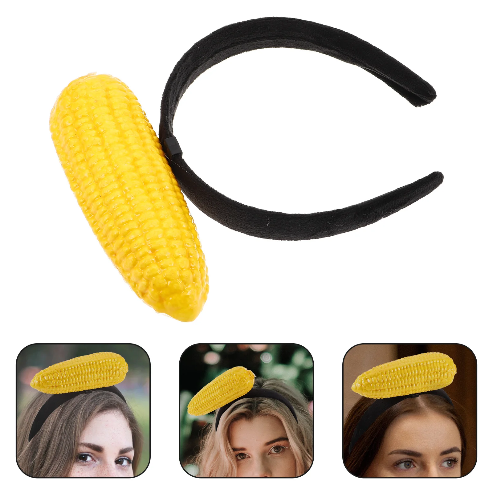 

Adorable Corn Vegetable Headband Soft Spa Headband for Face Washing Makeup Party Cartoon Hair Decor Hair Decor