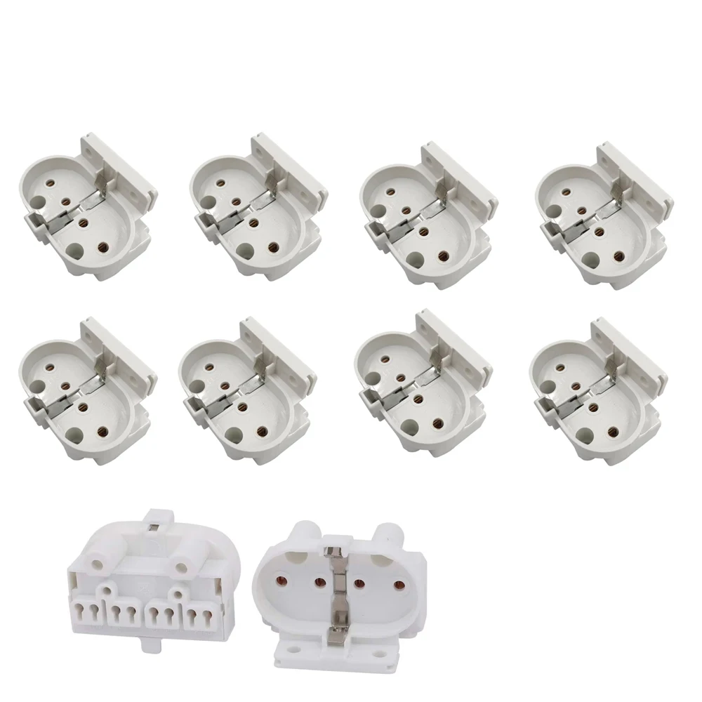 10PCS White 2G11 Lamp Holders H Tube Dedicated Lamp Holder U-tube Flat Four-pin Lamp Bases  Led Lighting Accessories