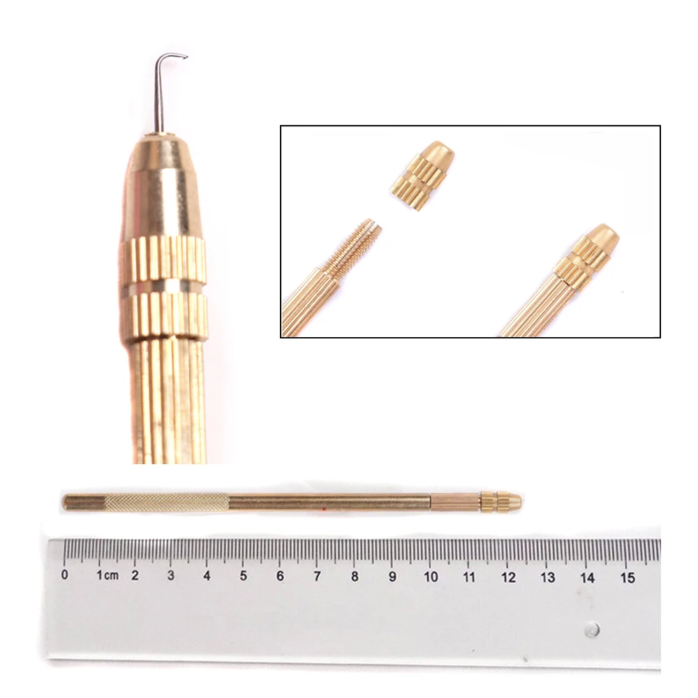 Lace Wig Ventilating Needles Set with Brass Holder 4 Sizes Stainless Steel for Lace Wig Making And Repairing