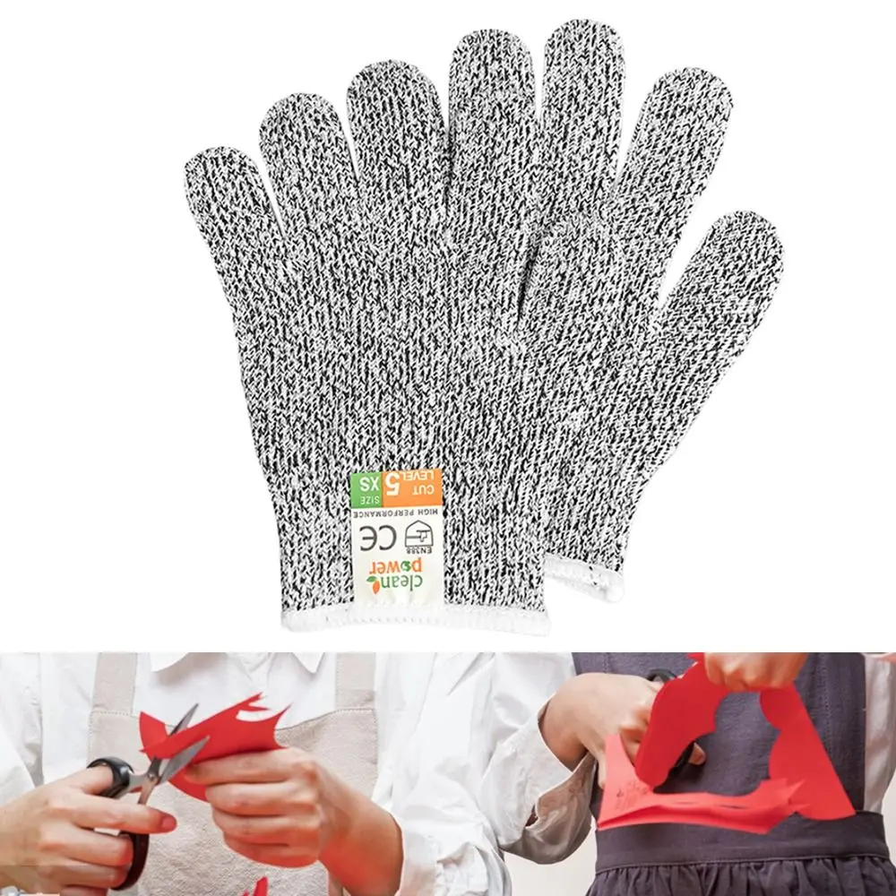 

Grey Child Anti-cutting Gloves HPPE Lever 5 Work Safety Gloves Wear-resistance Hands Protection Protective Mittens Carving