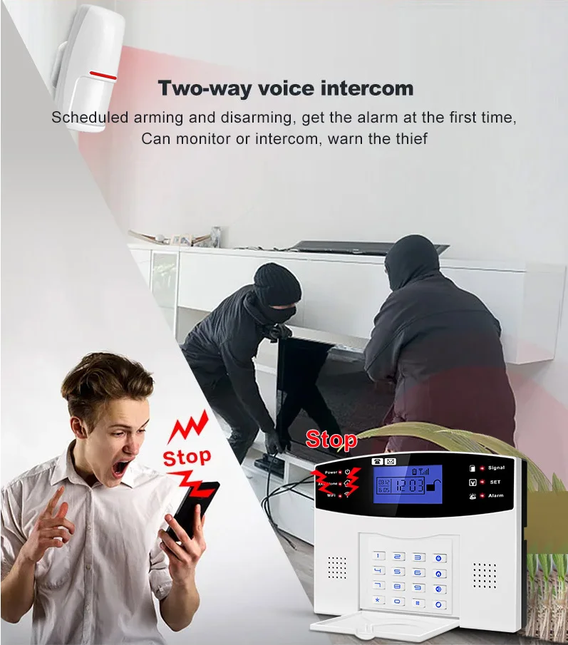 Sistema de Alarma de Seguridad para el Hogar DYGSM Tuya Smart 4G+Wifi, Sistema de Alarma Antirrobo Inalámbrico, Control 