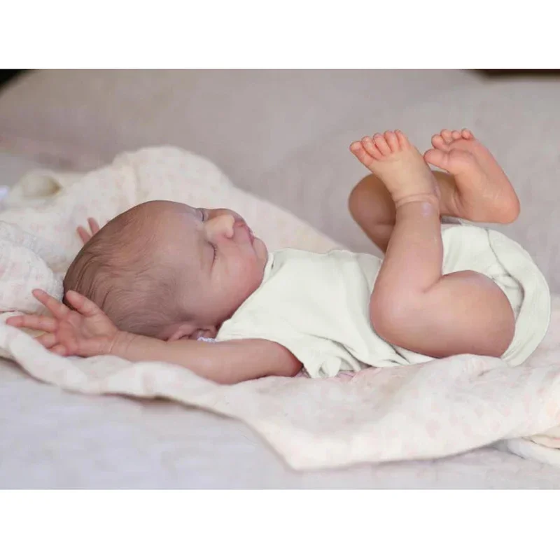 Muñeca Reborn de 21 pulgadas y 52cm, ya pintada, Laura hecha a mano, bebé recién nacido, juguete para niños, figura de regalo, muñecas para niñas