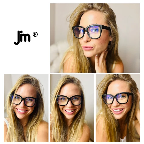 Imagen 2 del producto JM gafas de lectura cuadradas antiluz azul para mujer, gafas para presbicia con bisagra de resorte, dioptrías 1 1,5 2 2,5 3 3,5 4,0