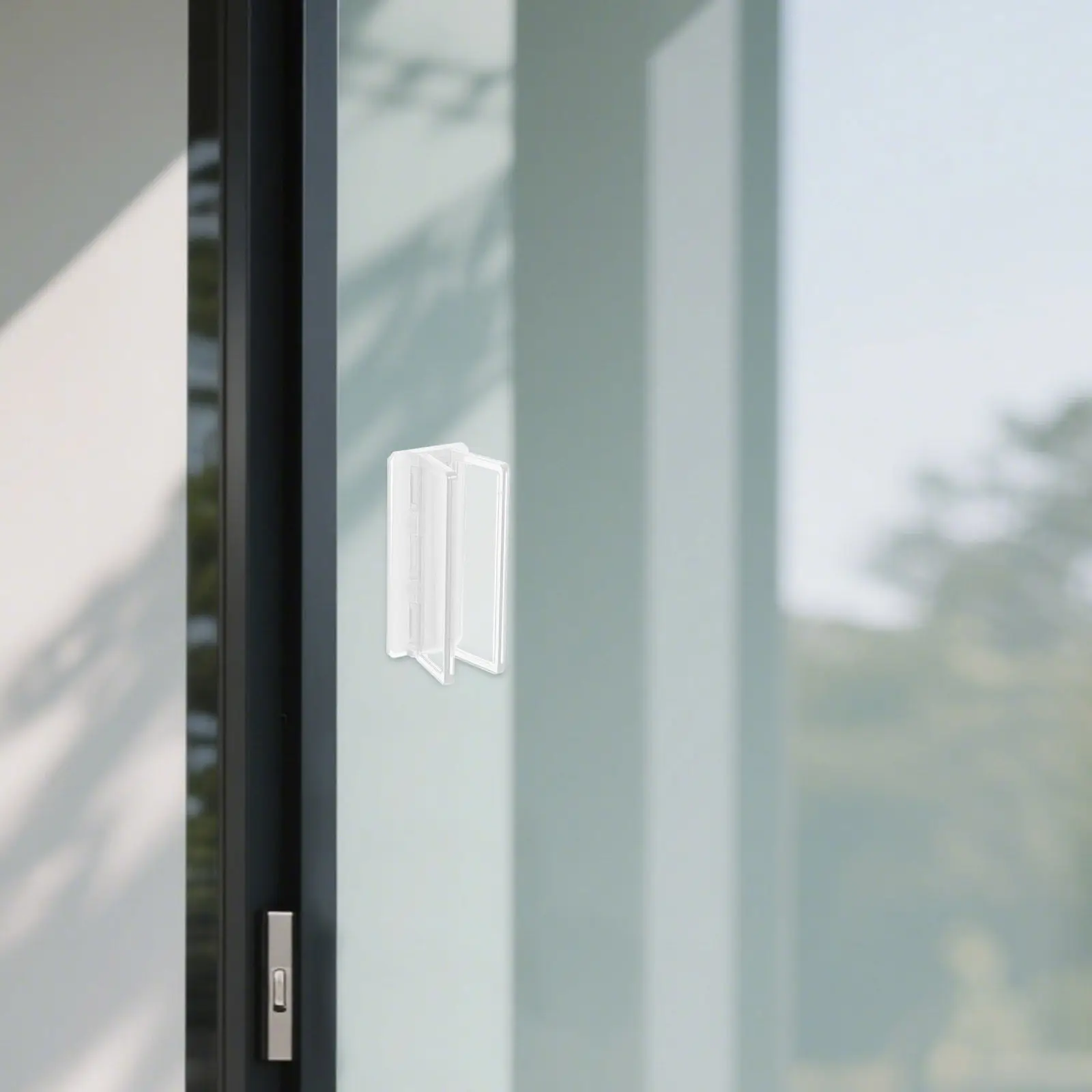 

4Pcs Sliding Door Child Safety Lock for Glass Doors Windows No Drill Adhesive Installation Easy One Hand Operation Transparent