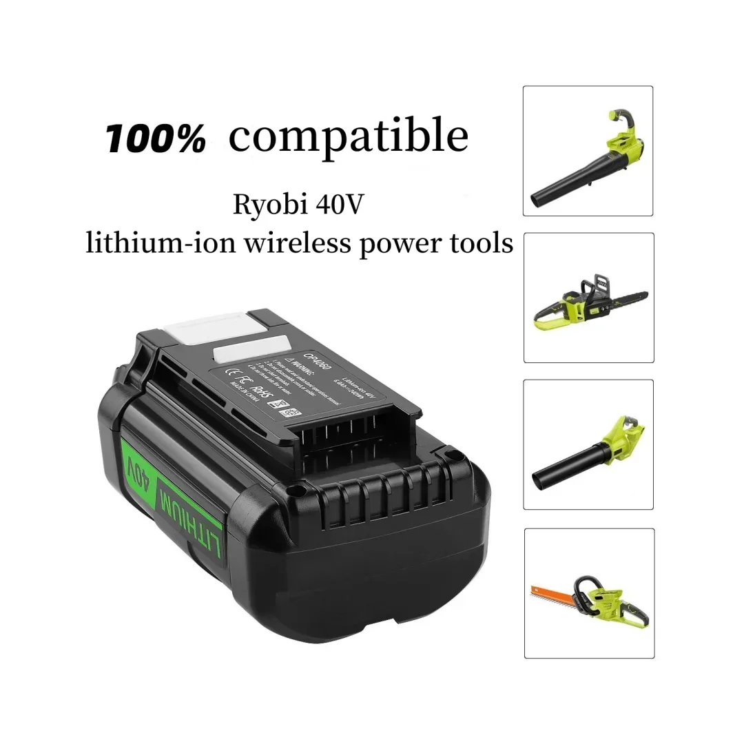 40V 6.0Ah Replacement Lithium Battery Suitable for Ryobi, 100% Compatible with Cordless tool OP4050 OP4060 OP4015 OP4026 OP4030