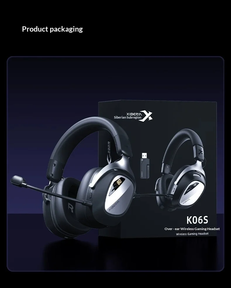 XIBERIA K06S Four Mode Wireless Gaming Headset AI Tactical Sound Over Ear Headphones With Mic For PC Delta Force Esports