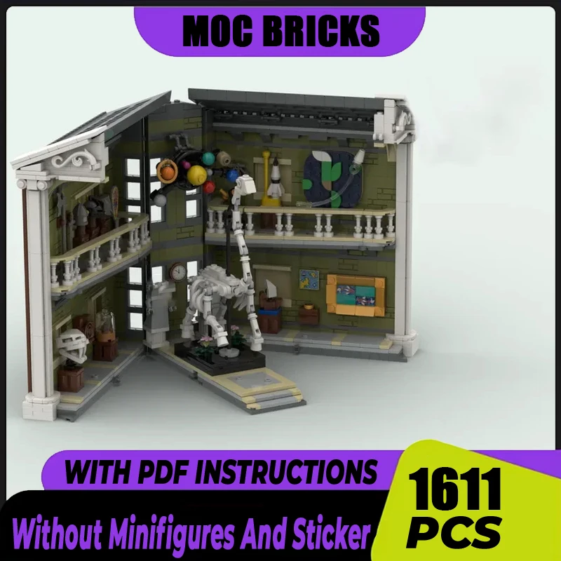 Moc Building Blocks Modular Natural History Museum Book Nook Model Technology Bricks DIY Assembly Construstion Gifts Toys