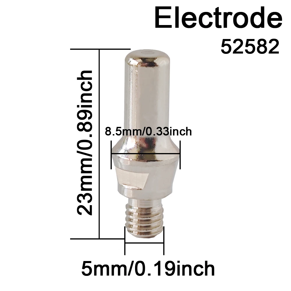 PT60 Plasmaschneid-Verbrauchsmaterialien: Elektrode 52582, Düse 51318/51313P 0,6/0,8/0,9/1,0/1,1mm, Schutzkappe 60389 für PT-60 IPT-40 PT40 – Detail 7