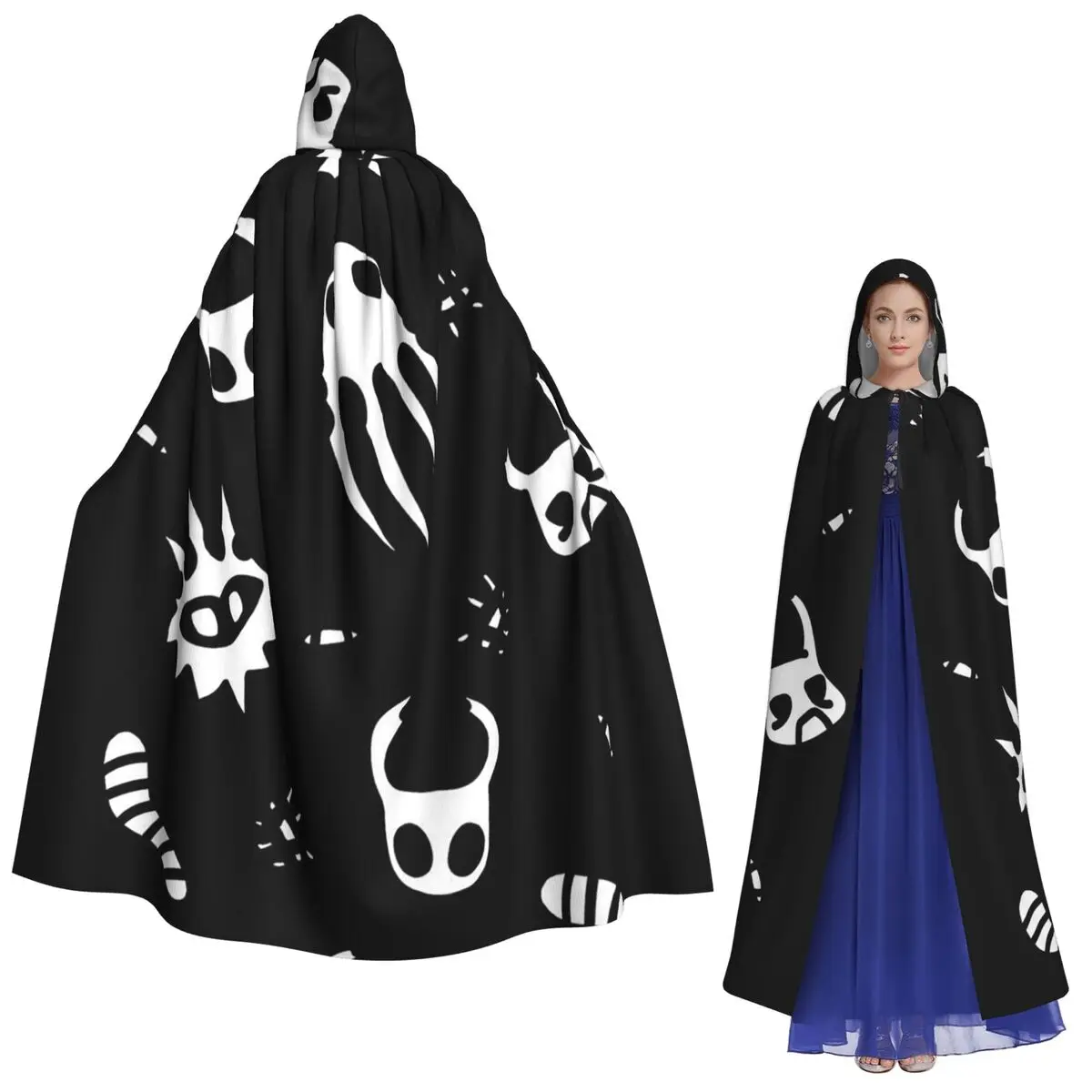

Hollow Knight Long Hooded Cloak Witch Medieval Costume Cosplay Cape HalloweenVampire Adult Unisex