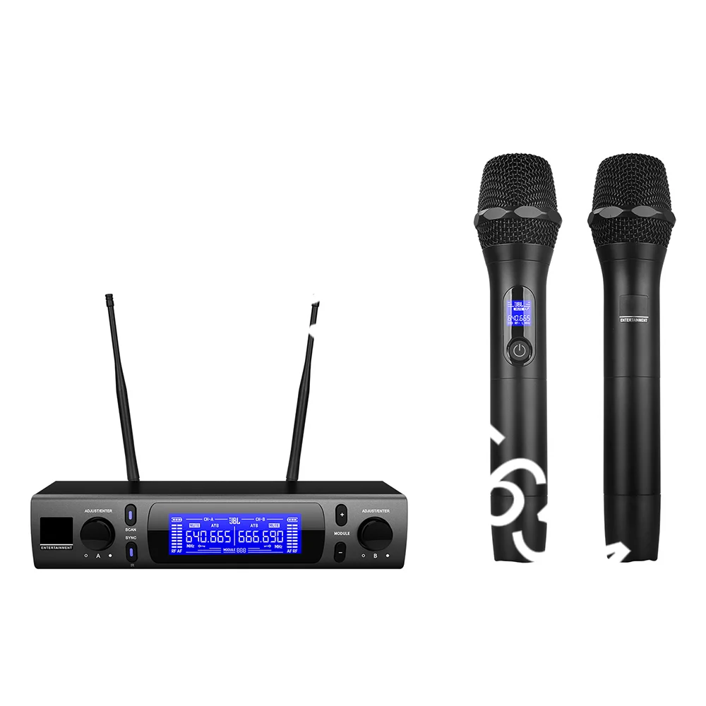 

New VM300 UHF Dual 2channel Channel Wireless Microphone Long Distance Transmission Wireless System Mic for Stage Performance