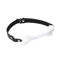 2 Colors Soft Harness Mouth Silicone Dog Bone Ball Gag Open Mouth Gag Bdsm Bondage Slave Gag Sex Products Sm Sex Toys for Women