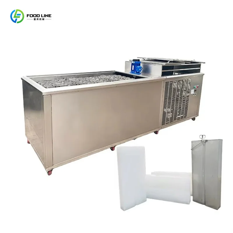 Commercial Brine Ice Cube Machine, 1Ton Industrial Large Transparent Ice Cube Making Equipment