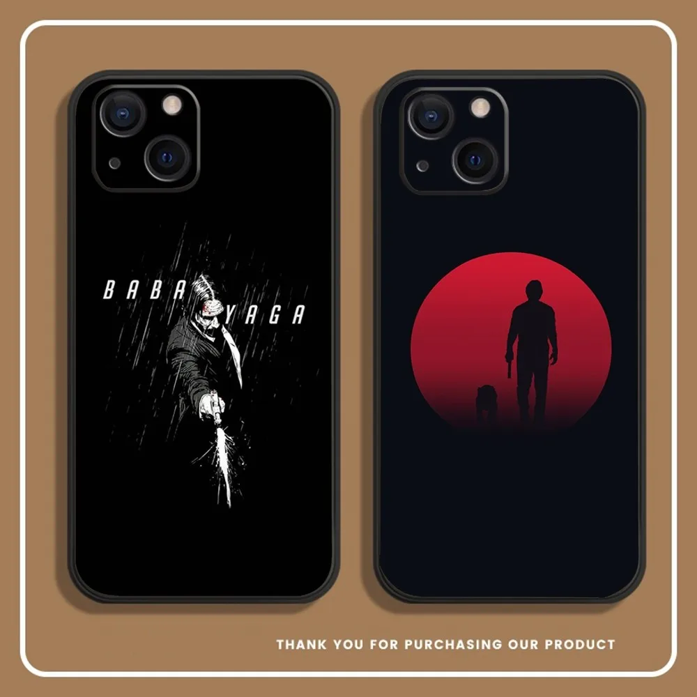 Movie J-John Wick Bab Phone Case For iPhone 14,13,12 Mini 11 Pro XR,X,XS,MAX 6S,7,8 Plus Silicone Cover Soft black