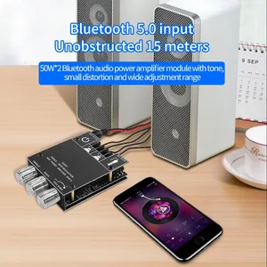 ZK-502mt Bluetooth 5.0 Subwoofer Board amplifier 2.0 High power channels Audio Stereo Baard 2x50W Bass Amp 6 Main Sales Bluetooth sound amplifier - №1