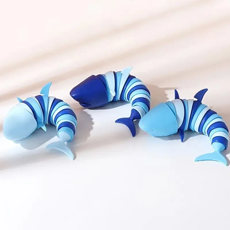 Children Fun Colorful Shark creative Stress Reliever Hand Sensory Fidget Toy For Adults Kids early education assembly Desk toys