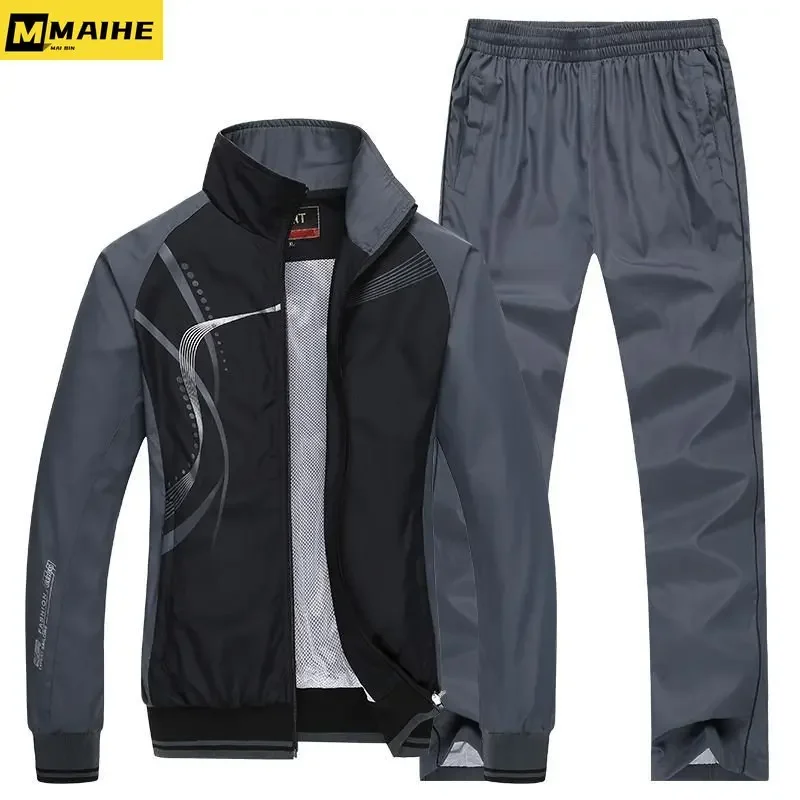 Men\'s Sportswear New Spring Autumn Tracksuit High Quality Sets Jacket+Pant Sweatsuit Male Fashion Print Clothing Size L-5XL