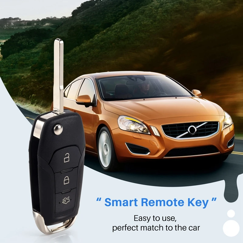 Car Smart Remote Key 3 Button 433Mhz 49Chip Fit For Ford KA+ Modeo Glaxy S-Max 2014 2015 2016 DS7T-15K601-B