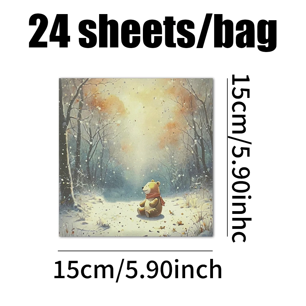 MR กระดาษ 24 แผ่น/ถุง Forest Encounters วัสดุกระดาษ DIY กรอบรูปสมุดภาพนิตยสารคู่มือ Backing พื้นหลังกระดาษ