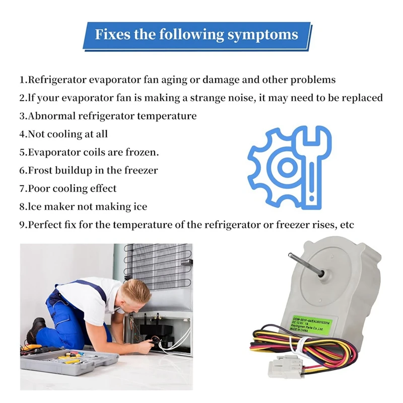 Двигатель вентилятора испарителя холодильника EAU63103204, 12 В постоянного тока, замена для холодильника Kenmore EAP11761149, PS11761149