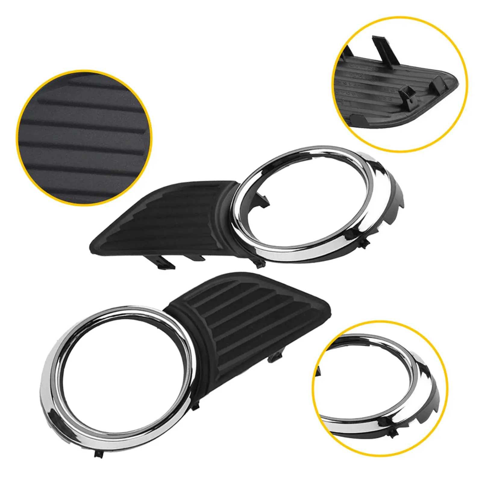 Wear Resistant ABS Plastic Front Fog Light Frame Cover Lamp Bezel Base for Car Driver and Passenger