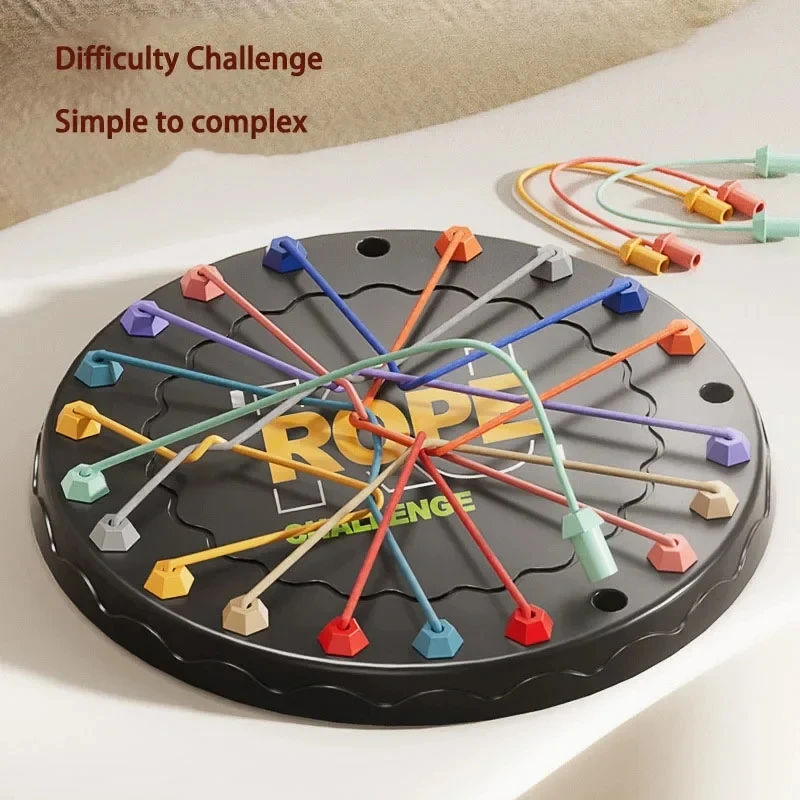 Kid Rope Knots Puzzle Social Board Game Color Line Sorting The Great Rope Untying Challenge Logic Thinking Strategy Table Game