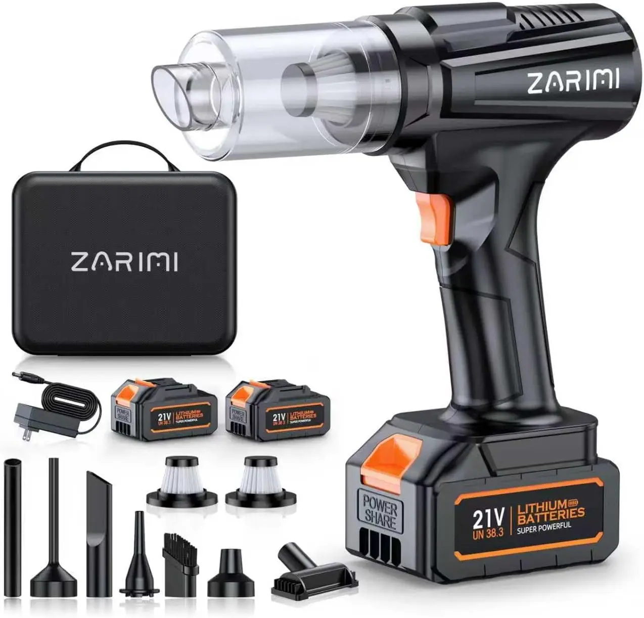 

Беспроводной ручной пылесос - 50000 Па, бесщеточный двигатель, перезаряжаемый, с 2 аккумуляторами, 6-в-1 для дома и автомобиля