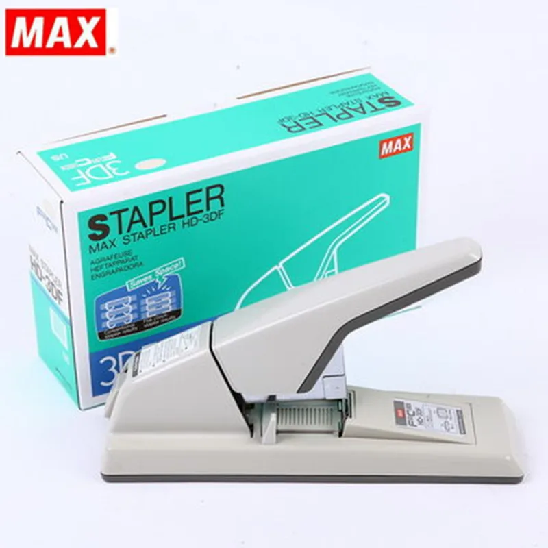 Japan MAX HD-3DF Stapler Flat Needle Stapling Machine Large Heavy Thick Stapler Flat Feet Financial Office 2~75