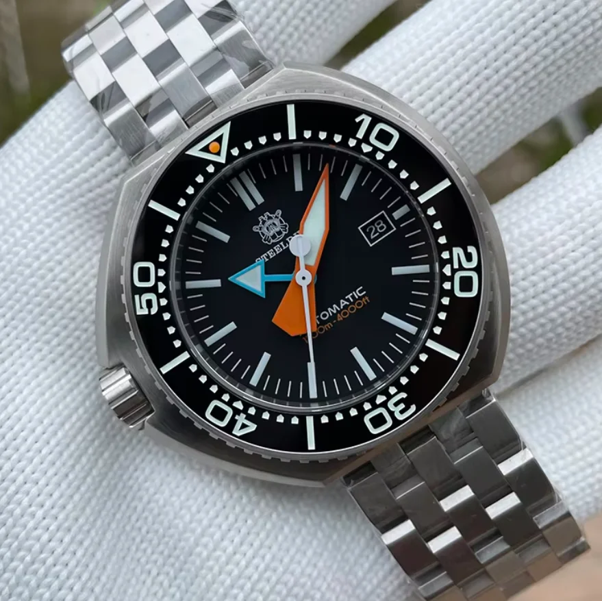 STEELDIVE Men Automatic Watch 44mm Mechanical Wristwatch Diver 120ATM Waterproof Luminous Sapphire Mirror NH35 Ceramic Bezel