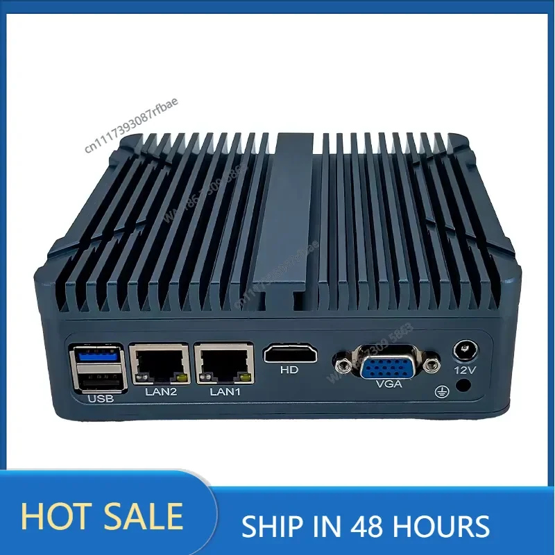 Fanless Industrial PC J1900 Quad Core DDR4 SSD BOX-PC with 2 LAN 4 USB 4 COM for VGA MSATA 12V DC