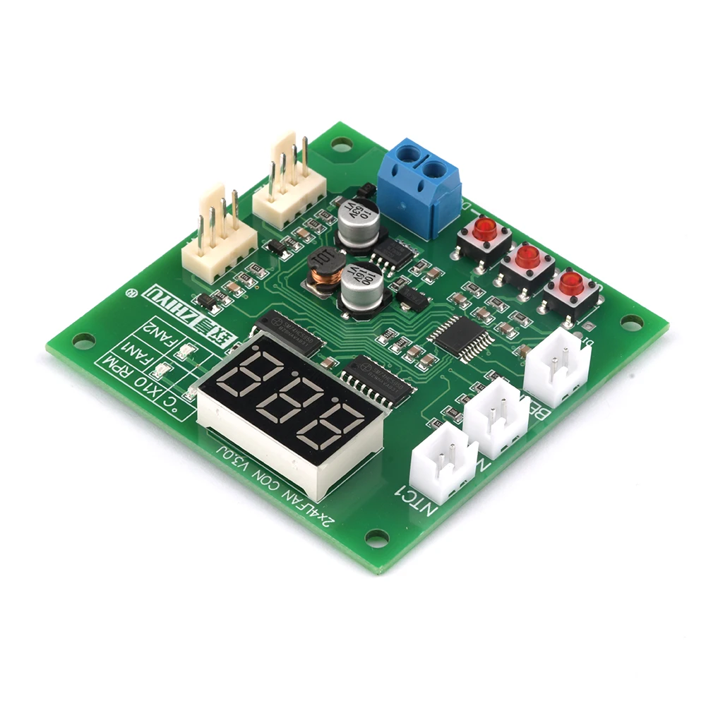 2 Channel DC 12V 24V 48V 4 Wire PWM Motor Fan Speed Controller Digital Display Governor Temperature Control Support EC EBM Fan