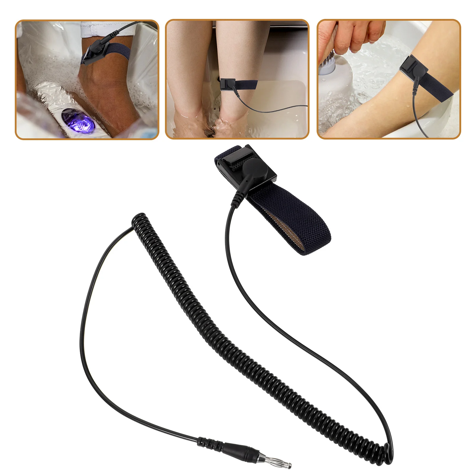 Massageador de pulso, cuidados com os pés, banho de pés, alça de pulso, acessório de substituição, ajuste direto, fácil uso, armazenamento de mola espiral