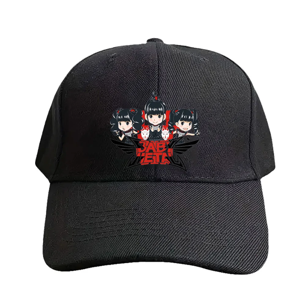 Japanische Kawaii Babymetal Metal Band Caps Sommer-Baseballmütze für Erwachsene, verstellbar mit gebogenem Schirm, Entenschnabelhut, Sonnenschutz