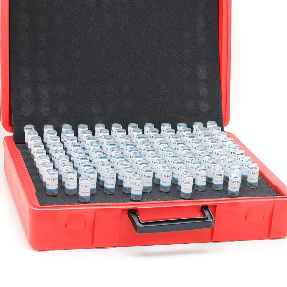 JINGALIANP Precision Steel Pin Gauge Set 5.00-6.00mm Step 0.01mm Smooth Plug Hole Measuring Tool 101pcs / Set JX-005