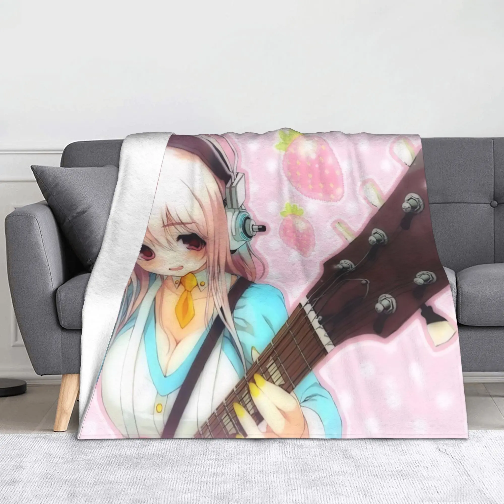 Kawaii S-Son-icos الموسيقى فتاة البطانيات الصوف المنسوجات ديكور متعددة الوظائف فائقة النعومة رمي بطانية للمنزل السفر المفارش #1